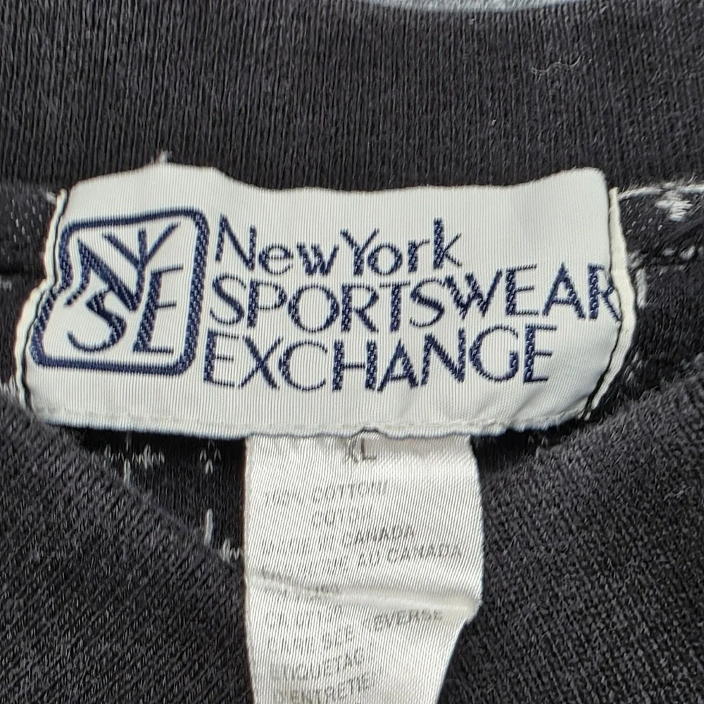 VTG New York Sportswear Exchange Polo Shirt XL Black Geometric Cotton Canada - Picture 3 of 5